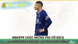 Mbappe chúc mừng PSG vô địch Champions League